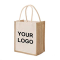 Sublimation Blanks White Jute Burlap Tote Bags Reusable Canvas Gift Favors Bag With Handles Grocery Sublimation Bag
