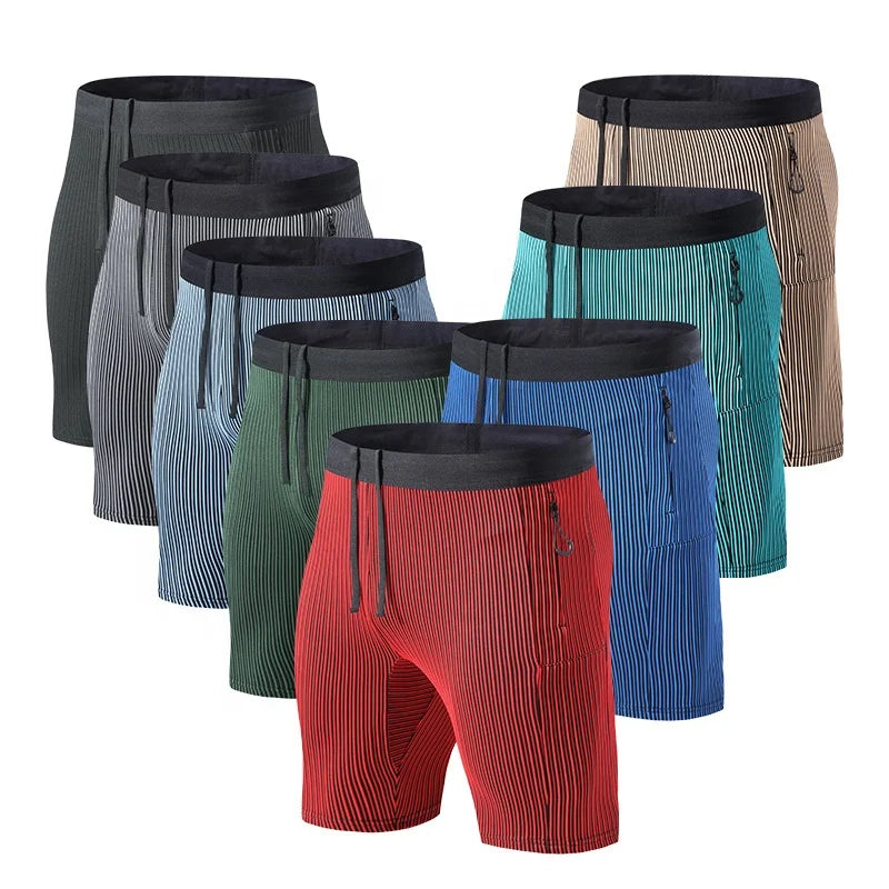 Men's Underwear Elasticity Spandex Running Shorts Compression Biking Yoga Shorts with Pocket for Men