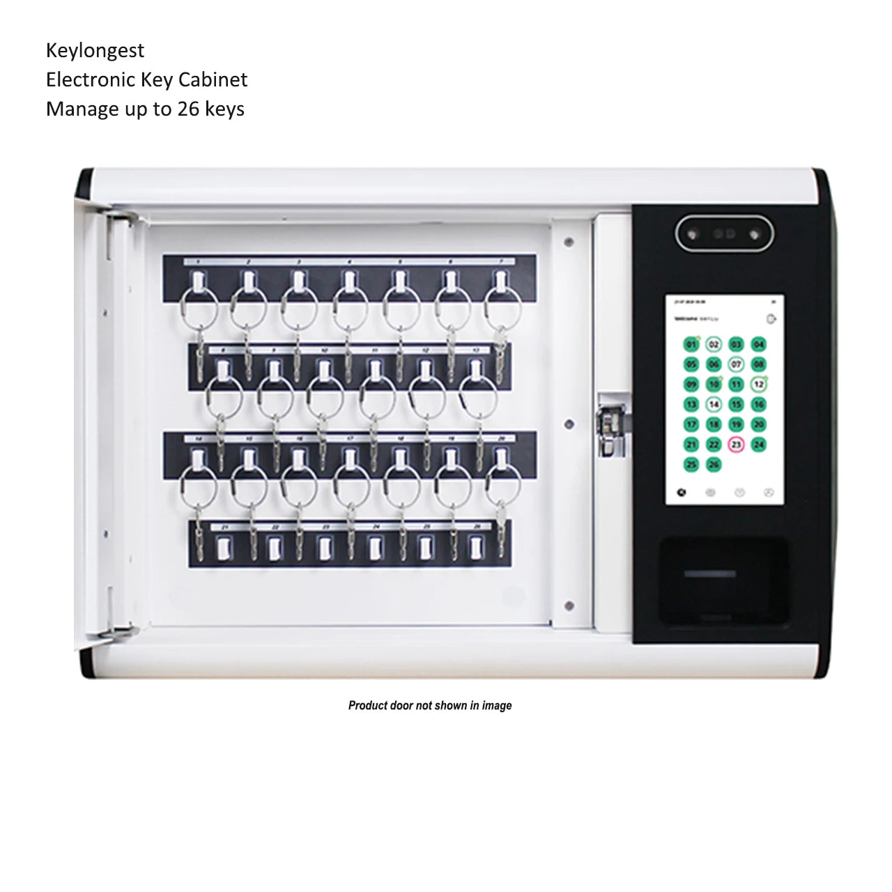 Landwell K26 Customizable 26-Slot Electronic Key Control Locker Android Touch Screen Facial/Fingerprint Access White Metal OEM