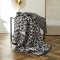 Ps Low Moqjacquard Zebra Beach Wniter Beach Luxury Knitted Leopard Robes Polyester Baby Feather Yarn Weight Knit Throw Blanket