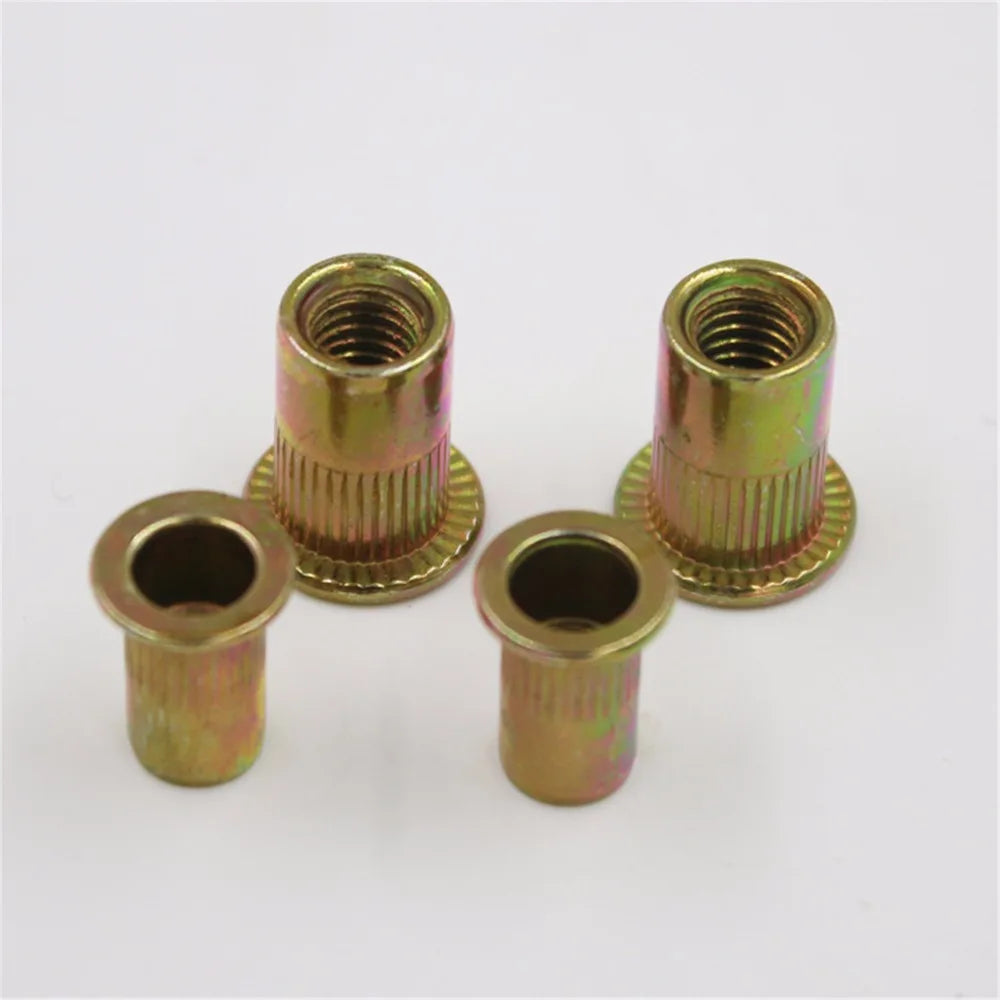 SDPSI M3 M4 M5 M6 Flat Head Blind Insert Knurled Pull Rivet Nut Steel Countersunk Head Column Pattern Rivet Nuts
