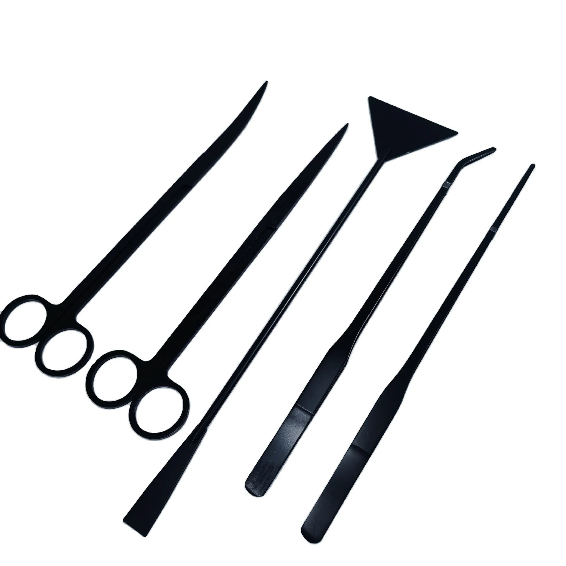 5pcs Aquarium Tank Aquascaping Tools Aquarium Scissor Tweezers Tool Stainless Steel Aquatic Plants Set for Aquarium Maintenance