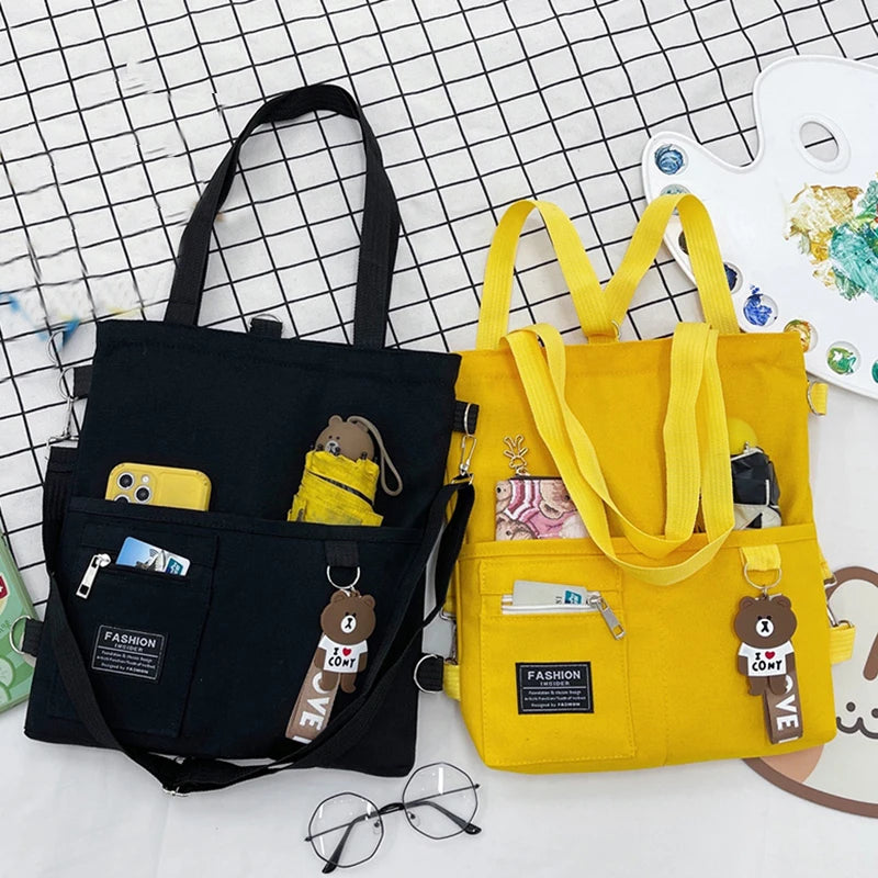 2025 Trendy Custom Sling Crossbody Tote Kawaii Messenger Shopping Bags Cotton Hand Bag Fashion Canvas Shoulder Bag Women