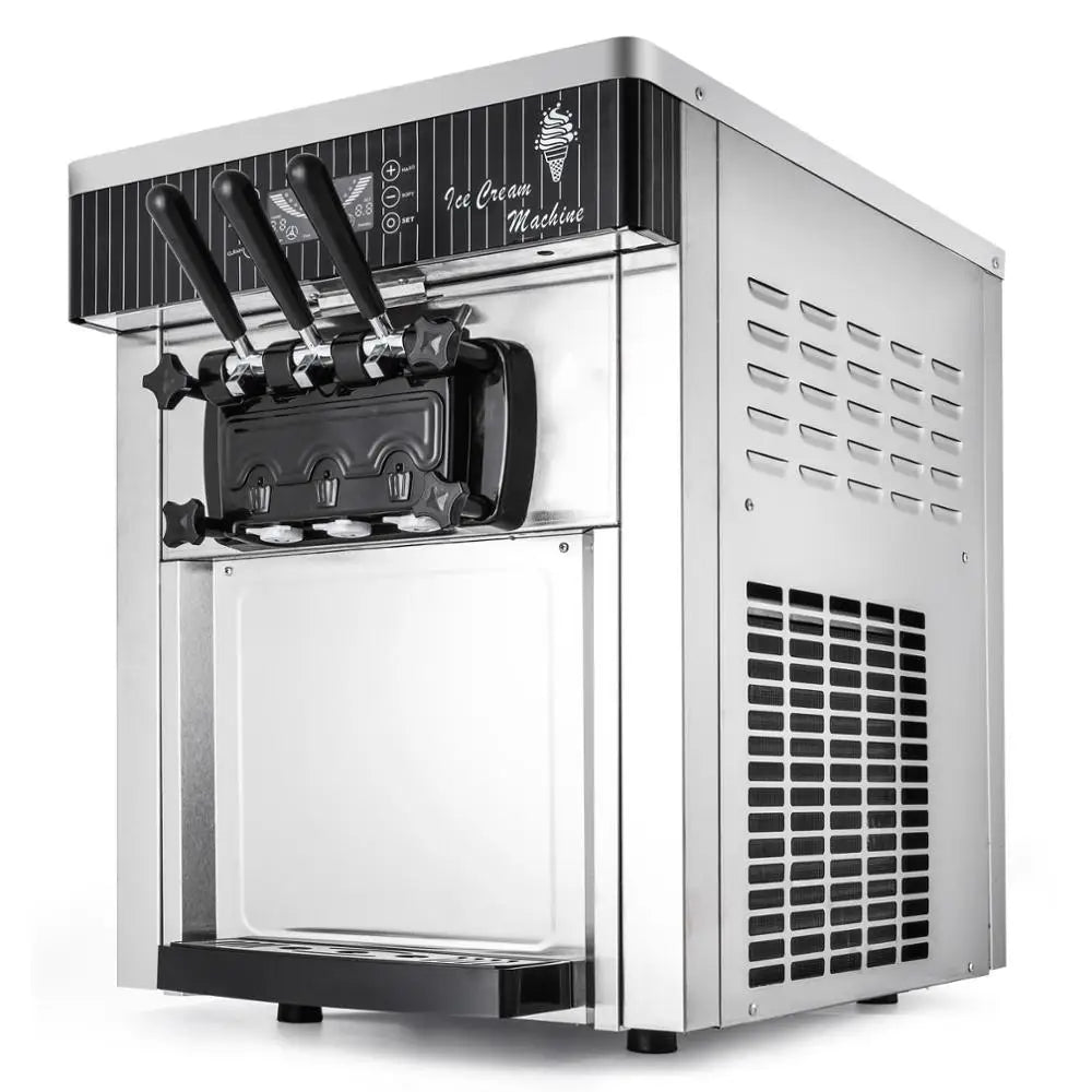 Hot Selling Commercial 3 Color Flavors 20-28kg/h Cones Soft Ice Cream Machine Ice Cream Maker