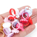 Wholesale 100Pcs/pack Disposable Eyelash Glue Fan Cup Rings Holder Multicolor Tattoo Pigment Rings for Eyelash Extension