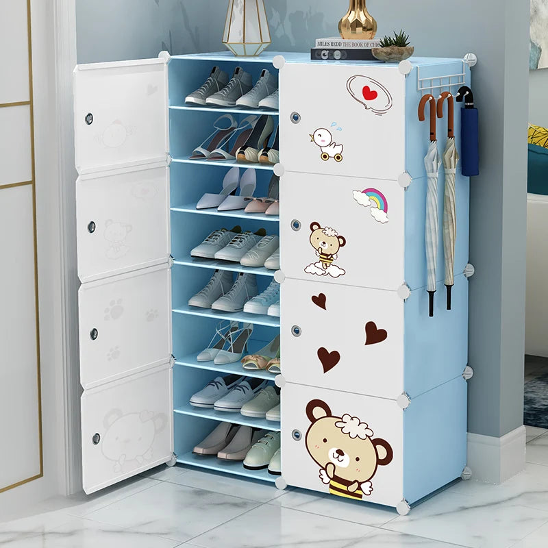 Cheap Shoe Cabinet Furniture with Door Easy to Assemble Diy Shoe Cabinet Plastic Shoe Rack Living Room Furniture Modern