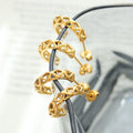 Ins 18k Gold Plated Stainless Steel Jewelry Gift Geometric Hollow Cc Shaped Earrings For Women pendientes de acero inoxidable