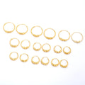 Jinxiuxing Ladies24k Gold Plated Huggie Earrings Women's Gold Plated Round Hoop Earring Women's  Hoop Earring With  Beads