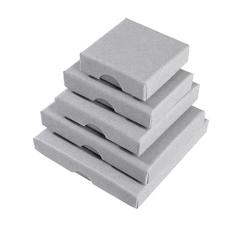 Custom logo Ring Jewelry Box Packaging Gray Paper Gift Boxes
