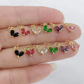 CZ8527 2022 New Dainty Rainbow Jewelry Supplies Minimal Mini CZ Pave Heart CharmTiny Diamond Cubic Zirconia Heart Charms