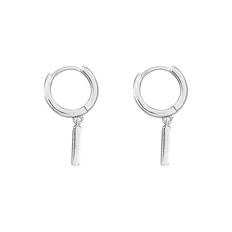 Anniversary Engagement Party Silver Statement Hoop Stud Earrings New Arrival Trendy Wholesale Contracted Jewelry