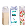 Stylish 16oz&32oz Cute Sports Milk Carton Shape Box Plastic Clear With Lid Milk Carton Water Bottle