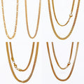 No Fade Cuban Link Curb Chain PVD 18k Gold Franco Necklace Stainless Steel Figaro Chains 3mm Foxtail Chain Necklace for Men