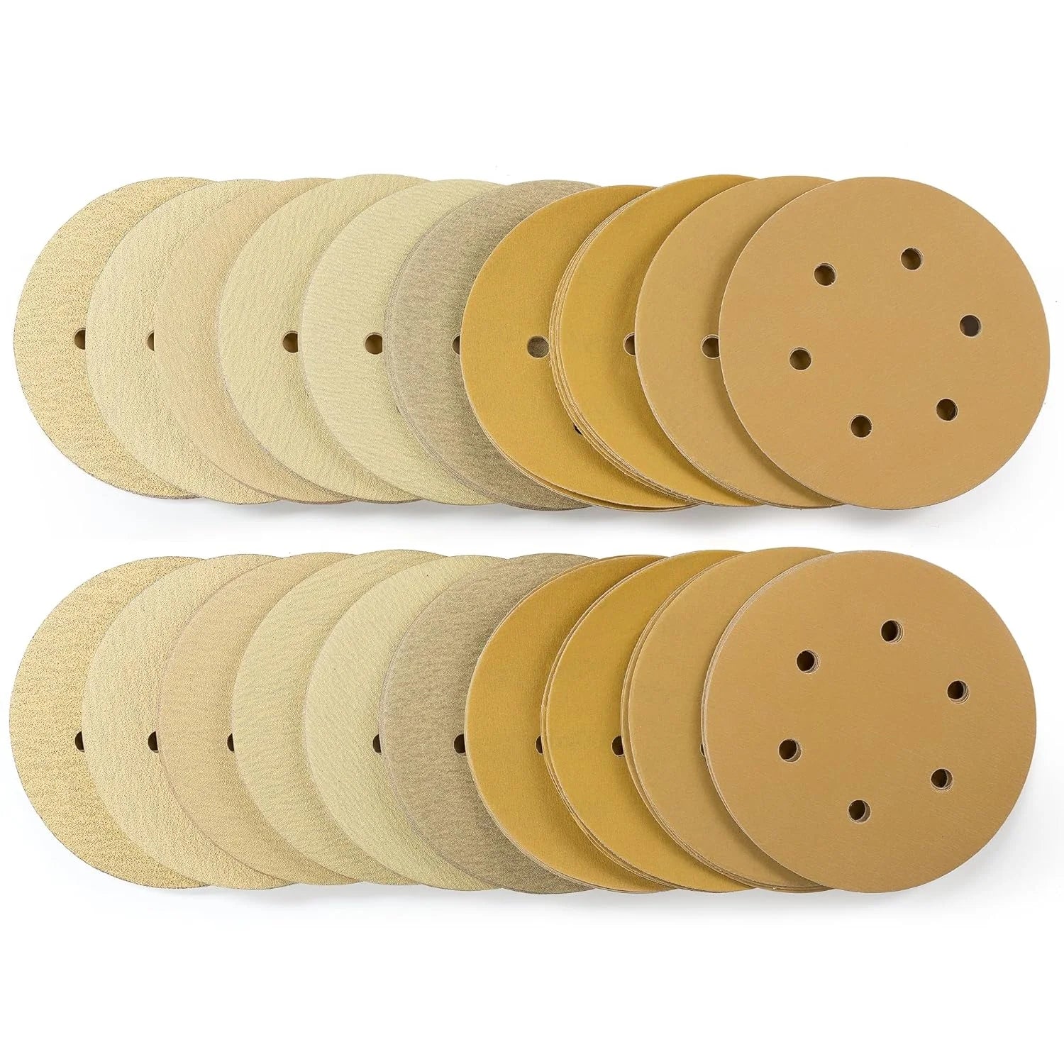 1800pcs/carton 6 Inch 6 Hole Hook and Loop Sanding Discs 60-800 Grit Aluminum Oxide Sanding Disc for Orbital Sanders