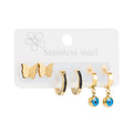2022 New Arrival Butterfly Stainless Steel Earring Fashion Devil Eye Earrings Set for Women Girls