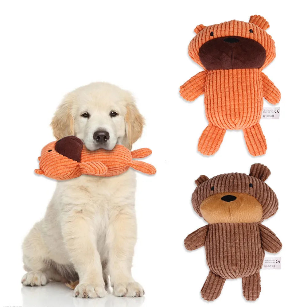 Plush Dog Toys for Small Medium Large Dogs Chew Toy Cartoon Bear Interactive Squeaky Dog Toys Wholesale