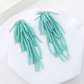 New Arrival Fashion Personality Crystal Earrings Boho Style Long Tassel Beaded Earrings for Women