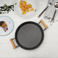 Success Wholesale High Quality Cast Iron Pancake Pan Non Stick With Double Ear Wooden Handle Pan