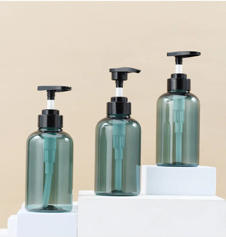 Wholesale 300ml PP PET Plastic Hair Oil Bottles Green Grey Transparent Lotion Pump Pump Sprayer Sealing Type for Shampoo Bottle