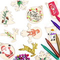 Wooden DIY Christmas Ornament Blank Wood Disc Cutouts for Kids Adults Christmas Tree Decorations Figurines for Crafts Toy Making