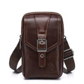 SCHLATUM Vintage Custom Logo Wholesale Genuine Leather Small Shoulder Bag Funny Crossbody Waist Bags for Men