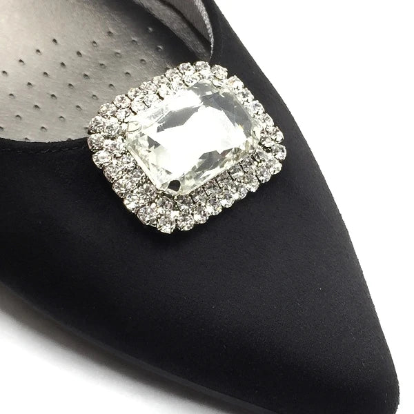 Elegant Clear Crystal Shoe Buckle Jewelry Decorative Metal Shoe Clip for Ladies High Heels Women Shoes Decoration Accessories