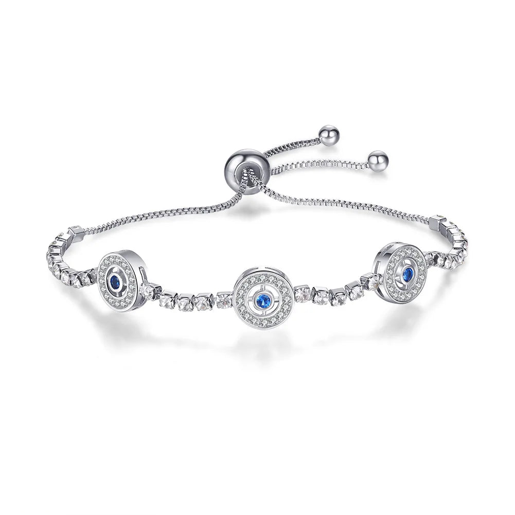 Hot Sale Evil Eye Bracelet Zircon Celebrity Evil Eye Tennis Chain Bracelet Wholesale