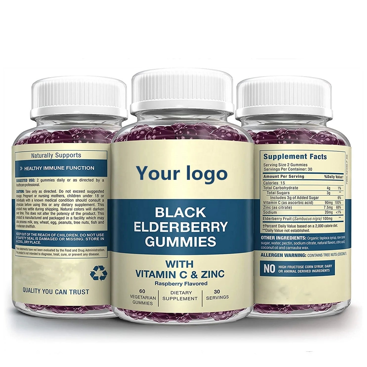 Oem Odm Organic Kids Extract Energenc For Adults Children Elderberry Gummies With Zinc And Vitamin C