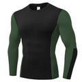 Custom Spandex/Polyester Spring Workout Regular Fit Long Sleeve Crew Neck Gym Shirt for Men Muscle Fitness Compression Quick Dry