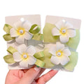 MIO Large Artificial Plumeria Hair Clip Bowtie Pearls Hair Tie Accessories Various Styles with Long Tassel for Kids Girls
