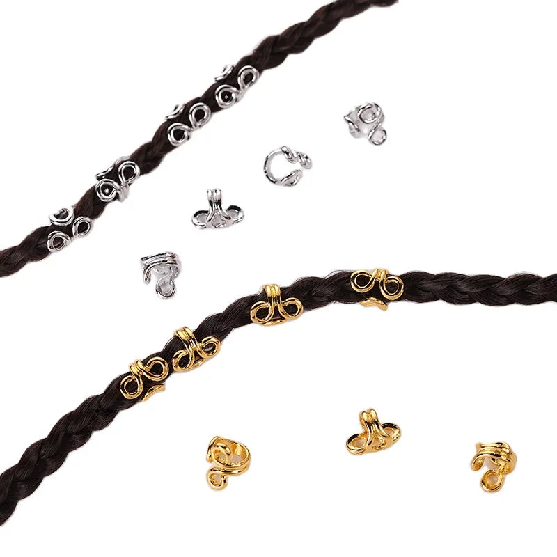 Hot Selling Gold Plated Siver Plated Dreadlocks Buckle Beard Beads Hair Beads for Braids Accessories