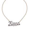 Qiuhan OEM Two-Tones Color Pattern Pendant Customize Initial Letter Name Necklace