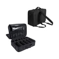 Large Funky 3-Layer Portable Cosmetic Case with DIY Adjustable Dividers for Toiletry Organizer and Makeup Bag for Travel