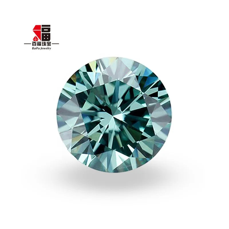 Baifu Jewelry Wholesale Price Brilliant Loose Round Green Moissanite