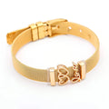 Personalized Accessories Waterproof Diy Beaded love Letter Couple Bracelet Stainless Steel Strap Mesh Chain Bracelet for Unisex