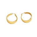 Fashion Jewelry Earrings Ins Wide Arc Stainless Steel Titanium Women's Hoop Earrings Lightweight Chunky Open 18K Gold Surface
