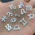 12 Constellations DIY Greco-Roman Zodiac Straight Hole Charm Handmade Natural Shell for Jewelry and Clothing