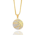 Hip-hop Jewelry Gold and Diamond Basketball Pendant Necklace Men's Personalized Sports Pendant Necklace