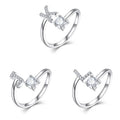 Wholesale Women Men Luxury Letter Ring Classic Rhodium Plated 925 Sterling Silver Brilliant White Cubic Zirconia Wedding Party