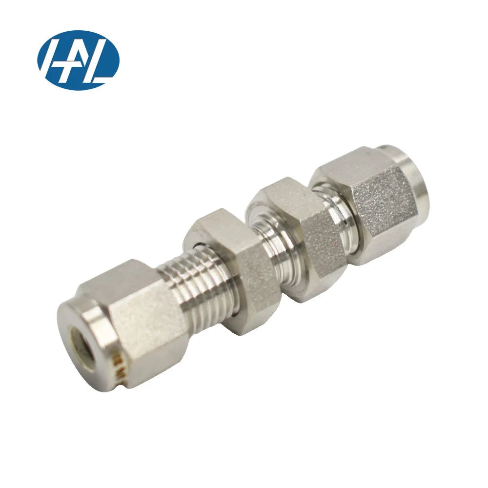 HAL-LOK High Pressure Stainless Steel SS316 Straight Bulkhead Union Tube Fittings Forged Smooth Surface 2-25mm Sizes