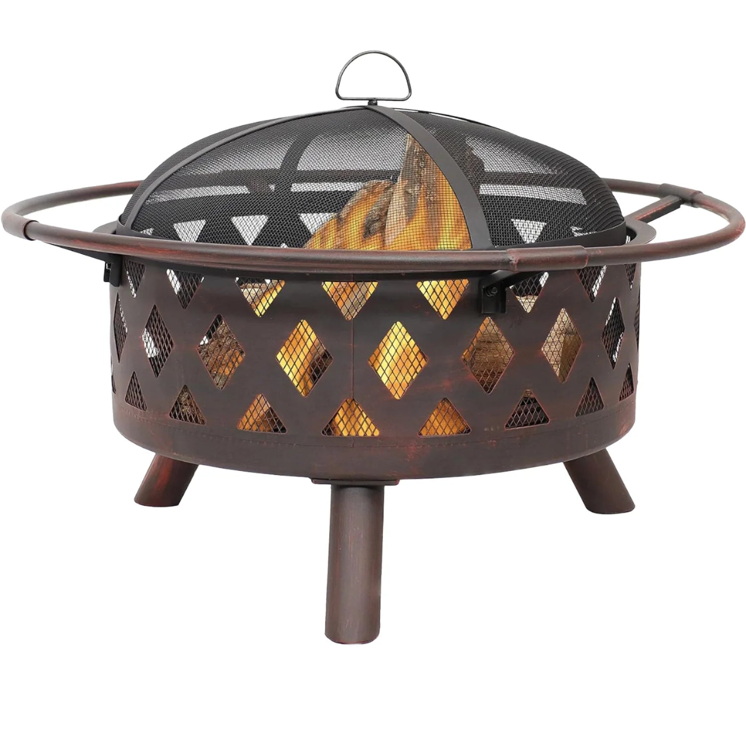 Factory Supply Big Porch Fire Pit With Bbq Grill Wood Burning Durable Bbq Adjustable Grate