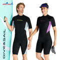DIVE&SAIL 3mm Neoprene One-piece Short Sleeves Back Zipper Soft Underwater Diving Suits Wetsuit for Swimming
