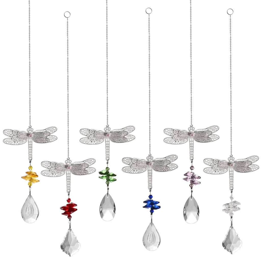 Dragonfly Crystal Pendant Prisms Bead Hanging for Windows Garden Wedding Christmas Decor