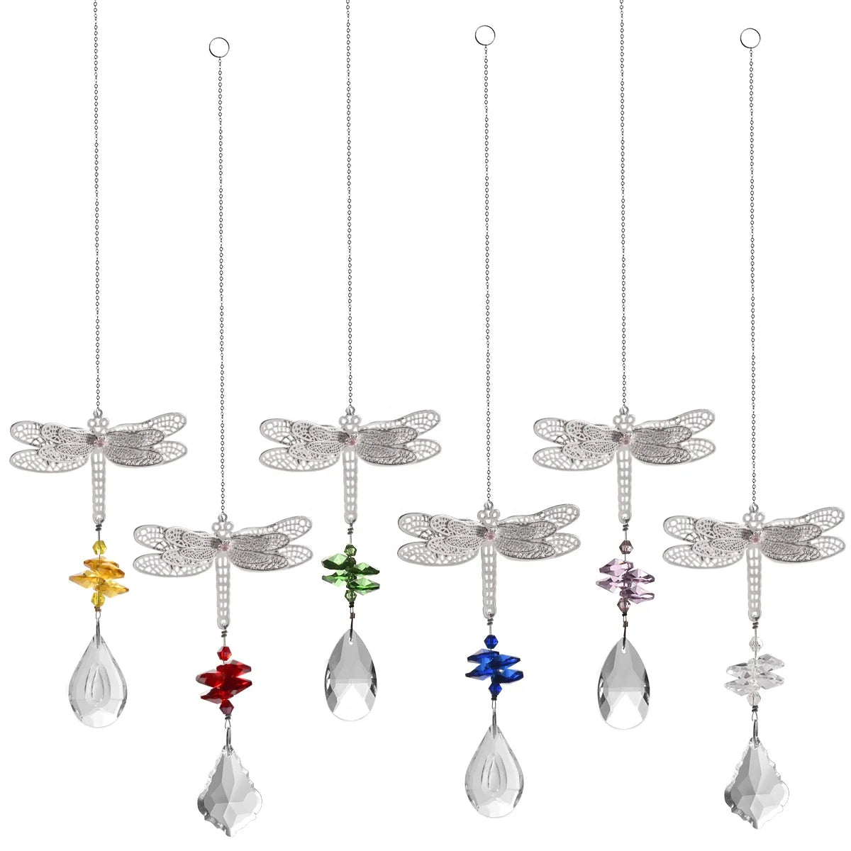 Dragonfly Crystal Pendant Prisms Bead Hanging for Windows Garden Wedding Christmas Decor