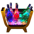 Rectangle Iron 6/12 Bottles for Size Bar Ice Barrel LED Luminous Beer Wine Bottle Holder Rechargeable Ice Bucket 10L