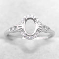 Sterling Silver 5*7mm Semi Mount Ring Empty Frame Blank Support Claw Setting S925 Base Holder Without Center Stone for DIY Inlay