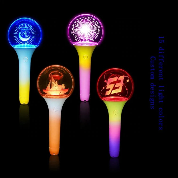 Wholesale Party Idols Professional Concert Color Changing Lightstick Logo Custom Light Stick for Kpop