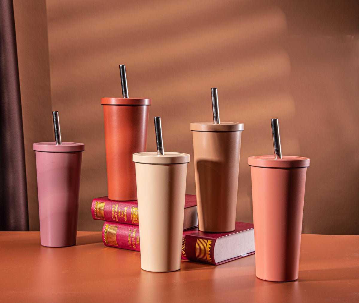 710ML Bubble Antislip Double Wall Tumbler Stainless Steel New Arrival Frosted Large Capacity Water Drinking Cup with Straw