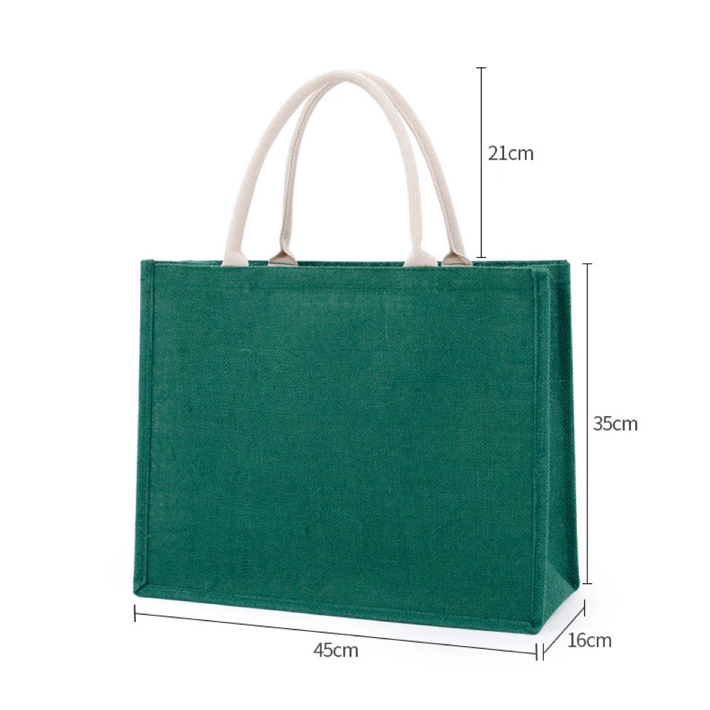 Accept Custom Colors Portable Dyed Jute Linen Tote Shopping Bags for Outdoor