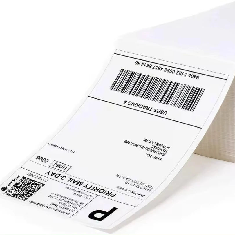 4"x6" Reusable Thermal Direct Labels Fanfold Compatible with Zebra Rollo Permanent Adhesive-500 Pack